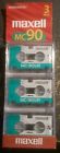 032860-01am Maxell Mc90 Microcassette 3 Pack