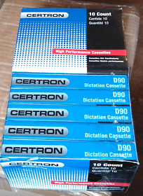 10 Pack Certron D90 90 Minute High Performance Dictation Cassettes Tapes Ne