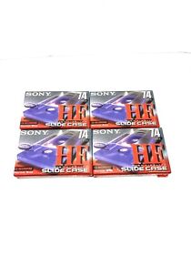 Hf74 4 Pack Sony Cassette Slide Case Audio Blank Tape 74 Mins High Fidelity New