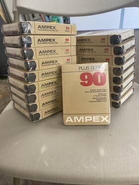 332-90 Ampex Set Of 18 New And Sealed Plus Series 90 Blank 8 Track Cartridge
