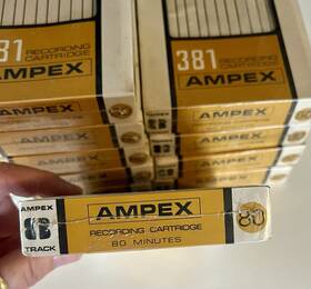 5017 Ampex Lot Of 10 Sealed Vintage 381 Blank 8 Track 80 Minutes Recording Tapes