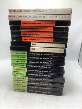 196080 Assorted Lot Of 18 Reel To 7 Inch Used Tapes Christmas Music 1960-80s Electronic World