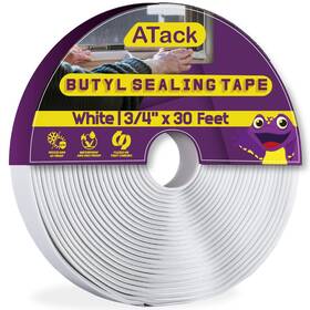 Atbtw3430 Atack White Butyl Seal Tape 1/8-inch X 3/4-inch 30-foot Leak Proof Putty Ta