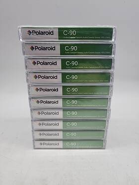Audio Pro 855681002689 Pack Of 10 Polaroid C-90 Cassette Tape Type Ii Super High Bias 90 Mins