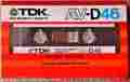 Av-d46 Tdk Av-d 46 1982 Sealed Blank Analog Audio Compact Cassette Tape