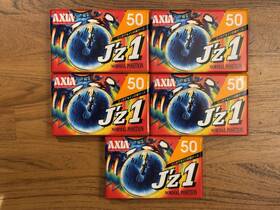 Jz1g-50 Axia Fuji Set Of 5 Jftz1 50min Type I Blank Audio Cassettes. Japan 1997