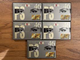 Psmg-46 Axia Fuji Set Of 5 Ps-metal Type Iv Blank Audio Cassettes. Japan 1995