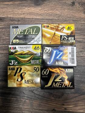 Kmc74 Axia Lot Of 6 Blank Audio Cassette Tapes Metal Bias Type Iv New Sealed Unopened