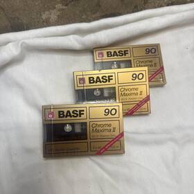 Basf 009993009294 Lot 3 Chrome Maxima Ii 90 Minute Blank Audio Cassette Tape New Hifi Stereo