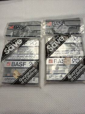 Basf 028357520248 Lot Of 4 Chromdioxid Extra Ii 90 Min Blank Hifi Cassettes New 2 Packs