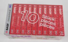 Basf 028357523119 Ferro Extra I 90 Minute Blank Audio Cassette Tape 10 Pack 1 Chrome 11 Lot