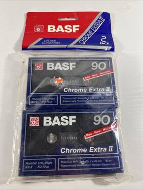 Basf 028357525298 Chrome Extra Ii 90 Type High Bias Audio Cassette Tapes New Sealed 2 Pack