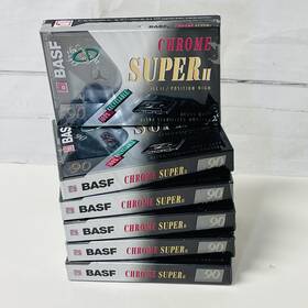 Basf 028357526196 Lot 6 Chrome Super Ii 90 Minute Cassette Tapes Blank Audio High Sealed Vtg