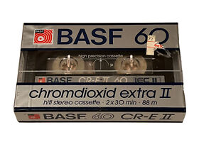 Creii60 Basf 60 Chromdioxid Extra Ii Cassette Tape New Sealed West Germany Cr-e 88m
