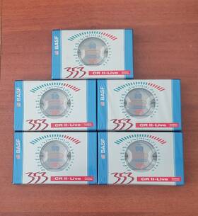 C.94-95 Basf Lot Of 5 353 Cr Ii-live 90 Min Blank Audio Cassette Tape Germany