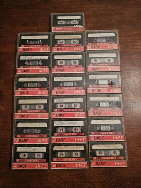 Lhei90 Basf Lh-ei 60 Used Blank Cassette Tape Lot Of 18 Pre Recorded Classic Rock