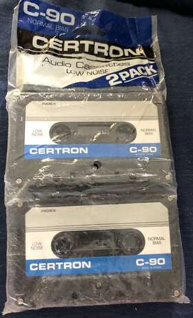Certron 077431002347 Blank Audio Cassette Recording Tapes Low Noise Normal Bias 1 2-pk