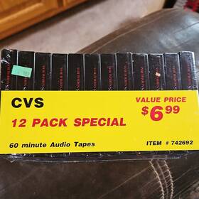 742692 Cvs 12 Pack Normal Bias Cassette Tape 60 Min Recordable Audio Mpn