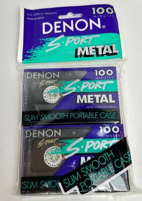 Denon 081757651158 2 Pack Sport Metal 100 Cassette Tapes Sp-m