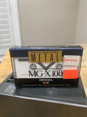 Denon 081757651752 Mg-x 100 Metal Blank Tape Sealed Japan