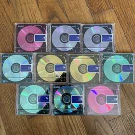 Denon 988001707288 10x Used Md 74 Lapisia Sold As Blank Mini Discs Lot Japan Colors
