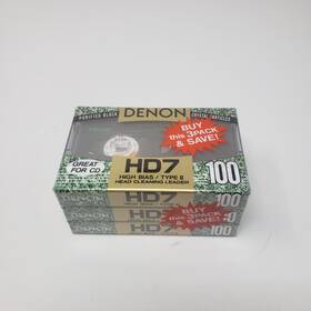 Hd7-100v3 Denon Hd7 100v3 Blank Audio Cassette Tapes High Bias Type Ii Lot 3 Sealed Japan