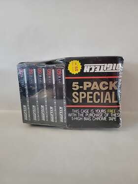 Digitech 012495006269 5 Sealed Dt Ii 60 High Bias Position Pure Chrome Cassettes W Case