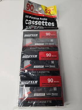 269035 Digitech 90 Minute Type I Normal Position Audio Cassette Tapes Brand New Nos