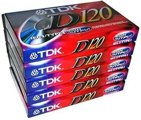 Electronics Corporation 726084287938 5 Pack Audio Cassette Tapes - Red 300 Minutes Count