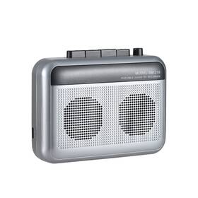 Hjkj-2023-0227 Fiolees Portable Cassette Player Recorder With Bluetooth Transmitter Walkman Sliver