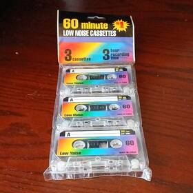 555722 Four Star Low Noise Recordable Cassette 60 Minute 3-pack Sleeve