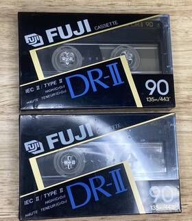 Fuji 074101500103 Dr-ii High Bias Type Ii 90 Minute Blank Cassette Tape Set Of 2 Brand New