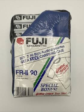 Fuji 074101567977 Nos 7-pack Fr-ii 90 Type Ii Blank Audio Cassette Tapes And Carrying Case