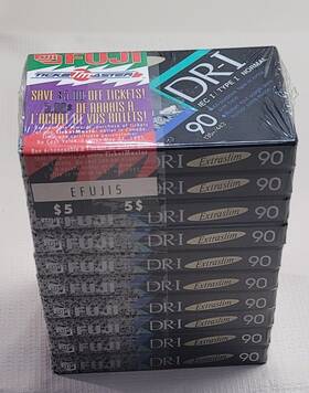 Fuji 074101940657 Lot 10 90 Minute Audio Cassette Tapes Dr-i Type I Normal Bias New Sealed