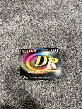 7410150242 Fuji Lot 10 Dr 90 Audio Cassettes Normal Bias Extra Slim Case Factory Sealed
