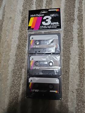 Gemini 026616091492 New Multi Purpose 3 Count 60 Minute Cassette Tapes