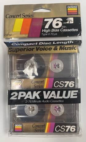 Cs762 Gemini Set Of 2 New Concert Series Cassette Tapes Type Ii High Bias 76 Minute