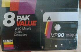 Mp903 Gemini Mp90 Blank Audio Cassette Tape Pack Of 8 12 Hours Low Noise High Energy