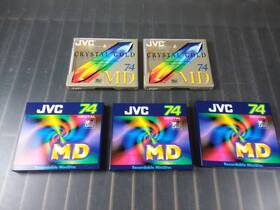 Md-74vb Jvc Md 74 Blank Mini Disc New Sealed Lot Of 5 2x Crystal Gold 3 Md74