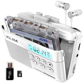 Klk77827 Klim K7 Cassette Tape Player - To Mp3 Converter Portable White