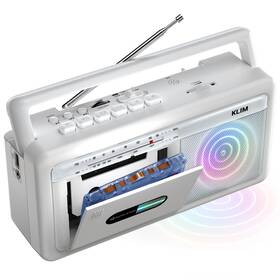 Klsin4832 Klim Portable Cassette Player And Tape Recorder Boombox With Frost White