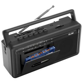 Klsin4863 Klim Portable Cassette Player And Tape Recorder Boombox With Am/fm Black