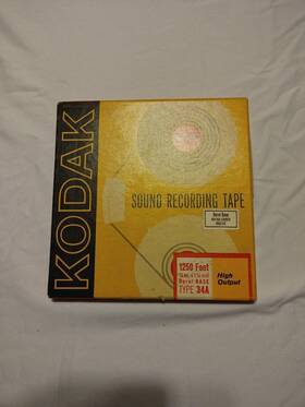 34a12 Kodak Sound Recording Tape 1 250 Ft 1/4in 1/2m Type 34a High Output Not Tested