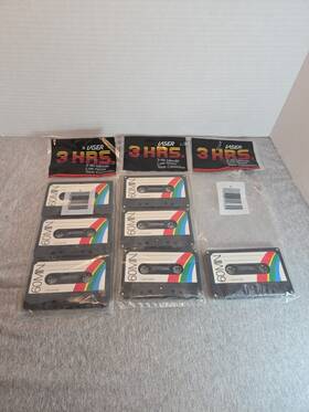 02078815734 Laser Lot Of 2 Sealed Vintage Tape Cassette 3 Hrs. 1985 Pack 60 Minutes Each