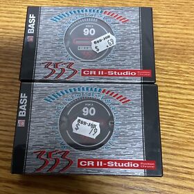 Lot Of 2 Basf 353 Cr Ii-studio 90 Position Chrome Cassette Tapes New Sealed