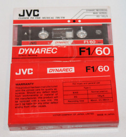 F1-60 Lot Of 2 Jvc Dynarec F1/60 Black Cassette Tapes