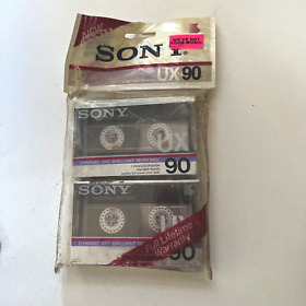 Lot Of 2 Sony Ux 90 Min Type Ii Blank Cassette Tapes New Sealed