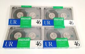 Lot Of 4 Maxell Ur 46 Blank Audio Cassette Tapes Position Iec Type 1 Normal