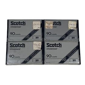 S-c-90 Lot Of 4 Scotch Dynarange 90 Sealed Audio Cassette Tapes Made In Usa