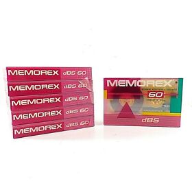 07180906003 Lot Of 6 New Memorex 60 Dbs Cassette Recording Tapes 90m Factory Sealed
